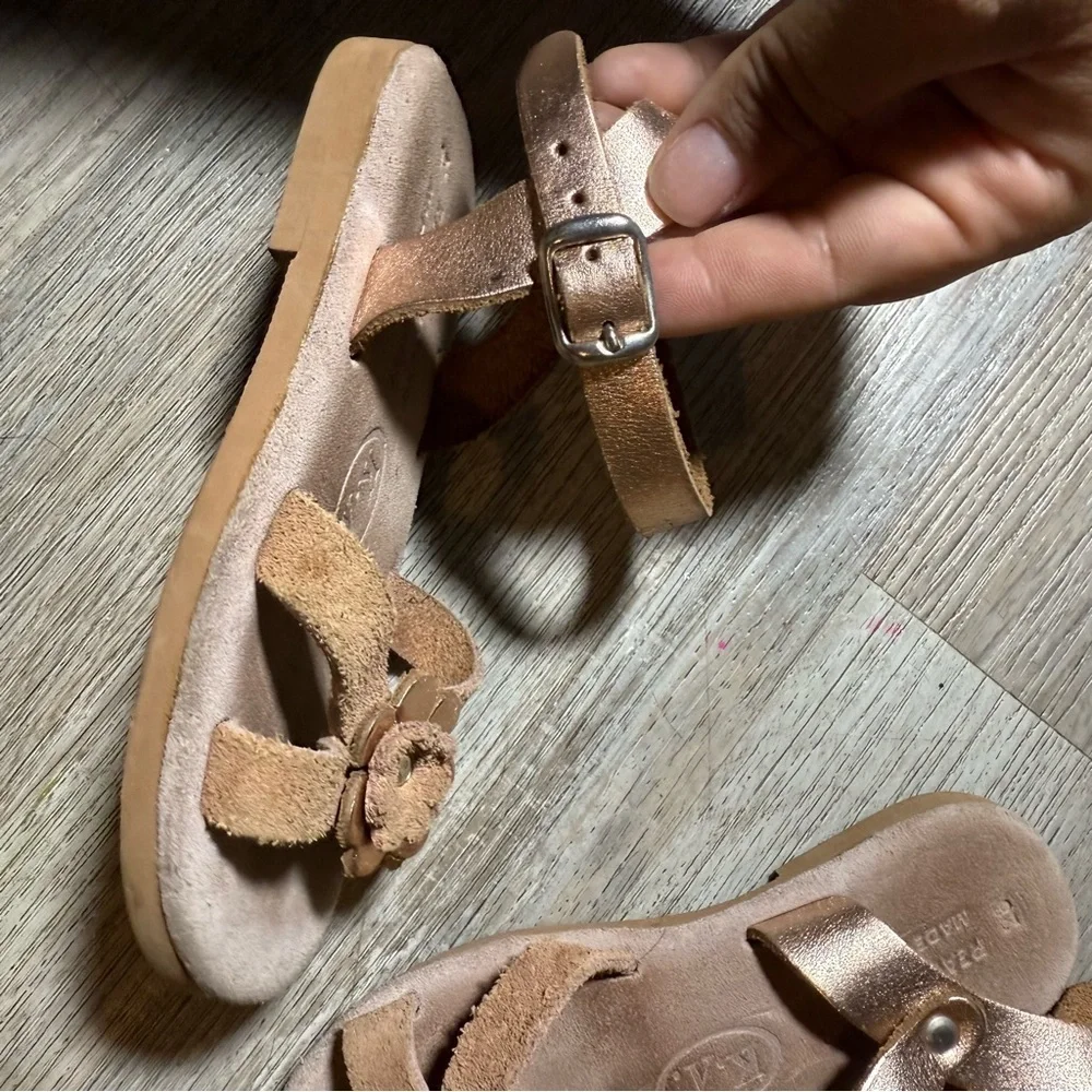 Cyclamen Handmade Leather Sandals with Flower Design made in Greece